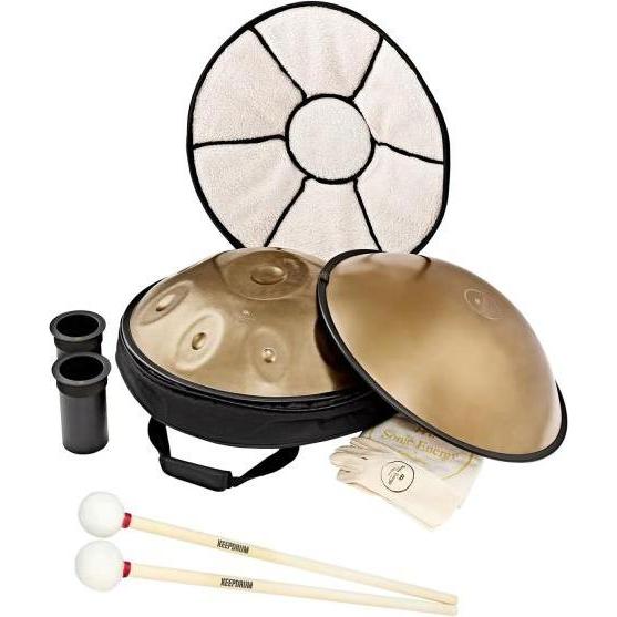 Thumbnail - Meinl HPSTL92 Sonic Energy Handpan Cis Moll mit Schlägel (Handpan), Perkussion, Gold