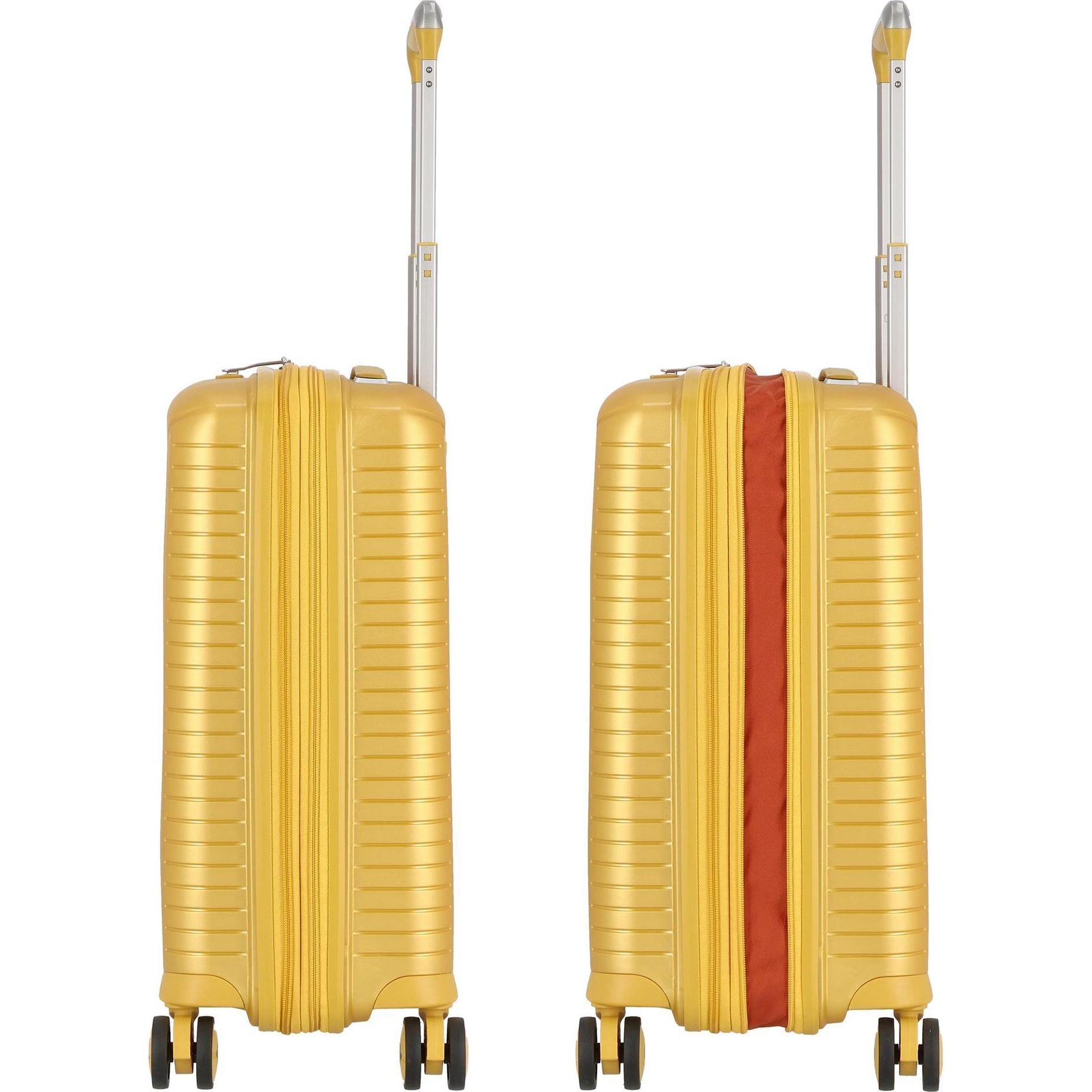 Thumbnail - Jump, Koffer, Evae 4 Rollen Kabinentrolley 55 cm mit Dehnfalte, Gelb, (37 l, Handgepäck (bis 50l))