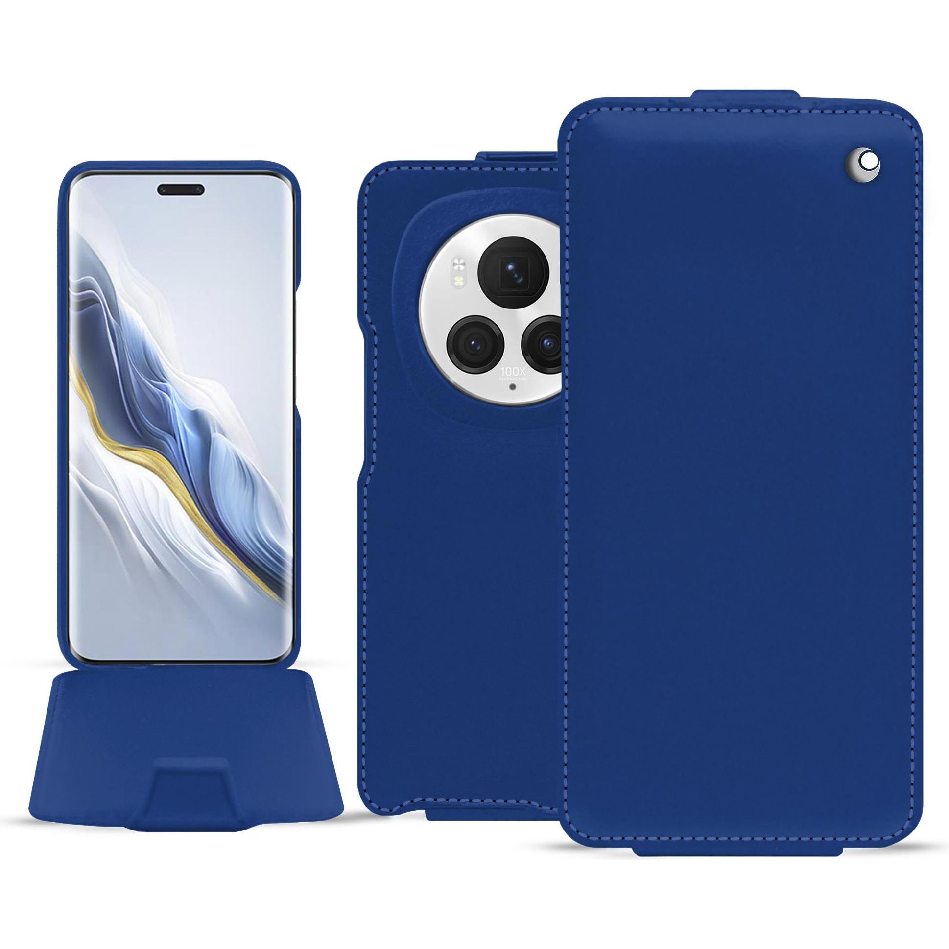 Noreve Lederschutzhülle vertikal (Honor Magic6 Pro), Smartphone Hülle, Blau