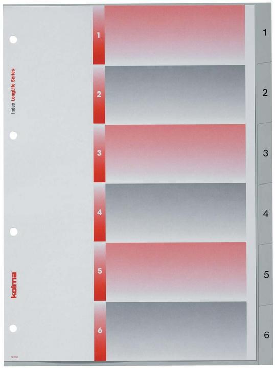 Produktbild Kolma Register A4 superstrong 1-6 6-teilig grau