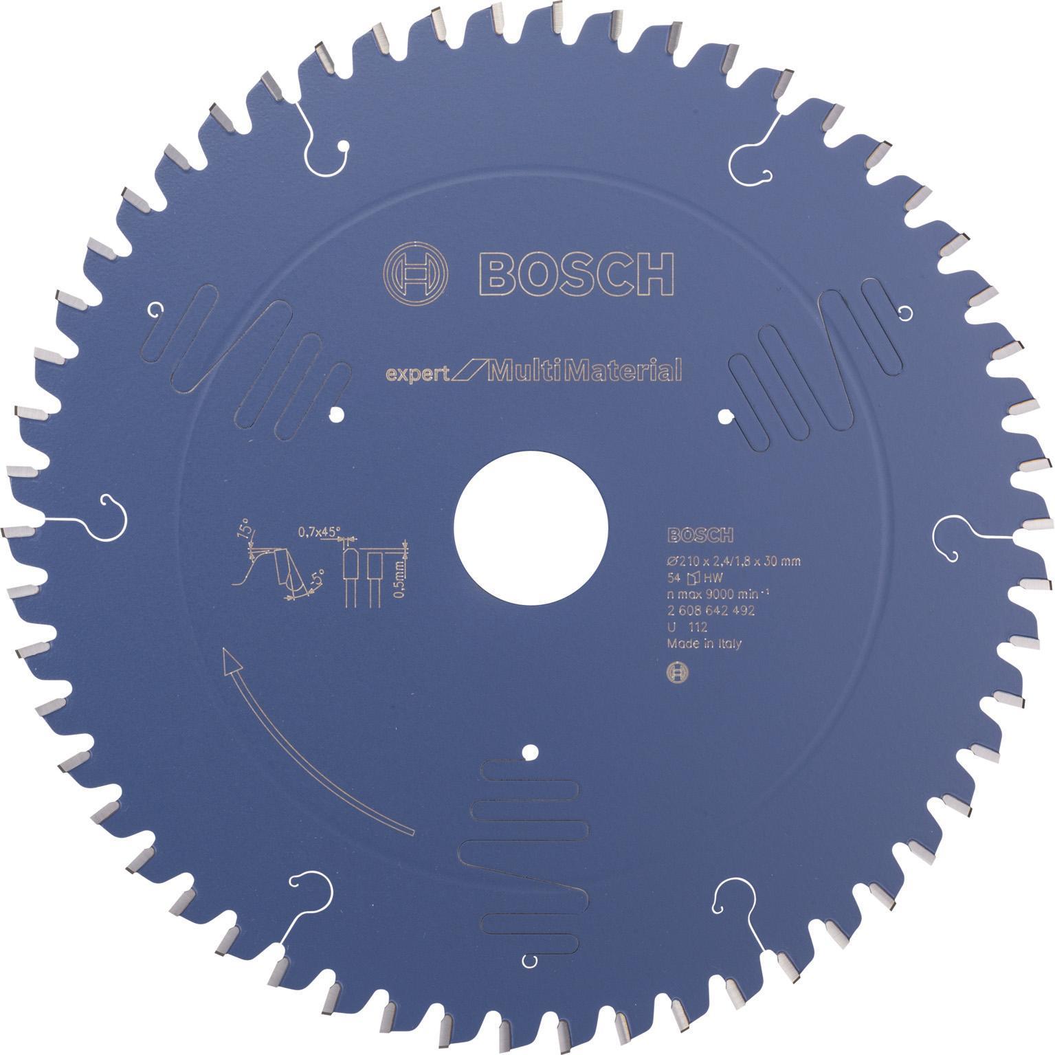 Bosch Professional Zubehör, Sägeblatt, Kreissägeblatt Expert for Multi Material, 210 x 30 x 2,4 mm, 54