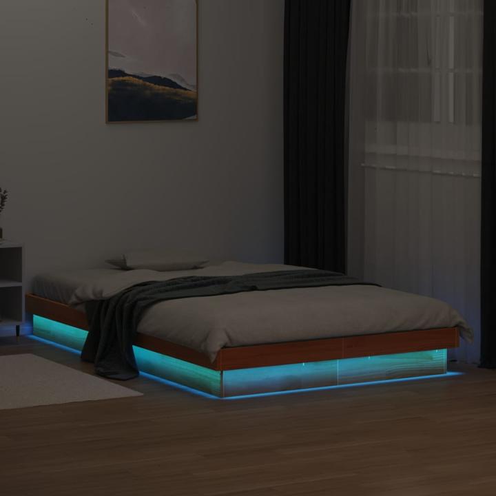 Produktbild vidaXL Bett mit LED-Beleuchtung Kiefer (120 x 200 cm)