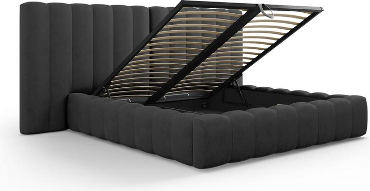 Actual product image Micadoni Storage Bed With Double Headboard, "Kelp", 230x250x100Made in Europe (160 x 200 cm)