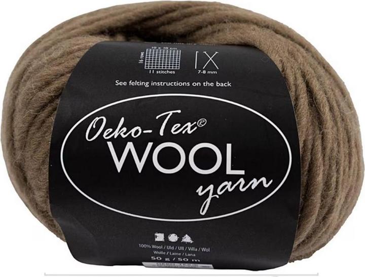 Creativ Company Wool Oeko-Tex 50 g, Light brown (50 m)