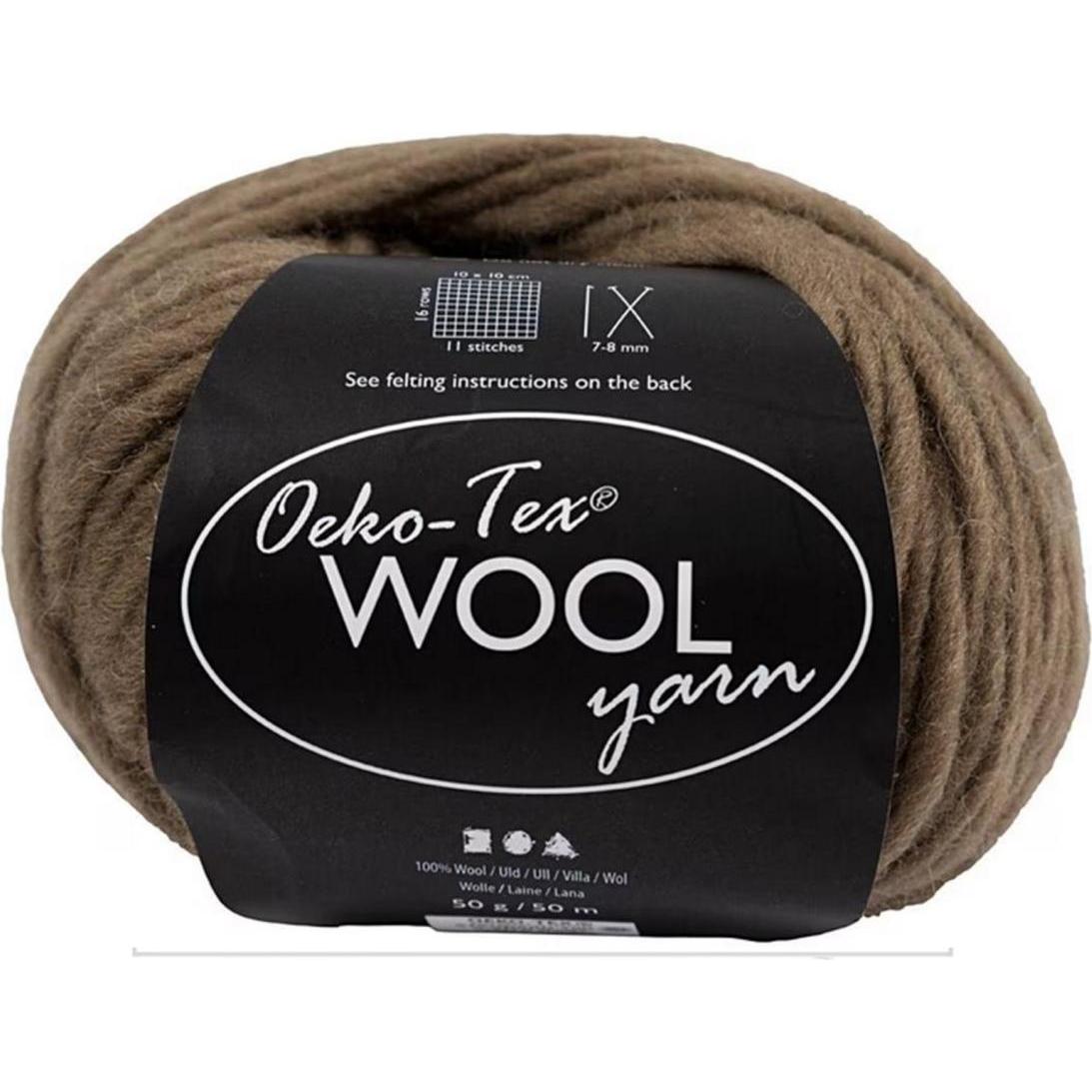 Creativ Company Wolle Oeko-Tex 50 g, Hellbraun, Garn + Wolle, Braun