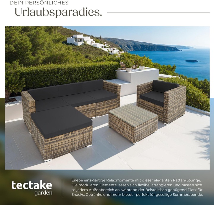 Produktbild tectake Rattan Lounge Milano