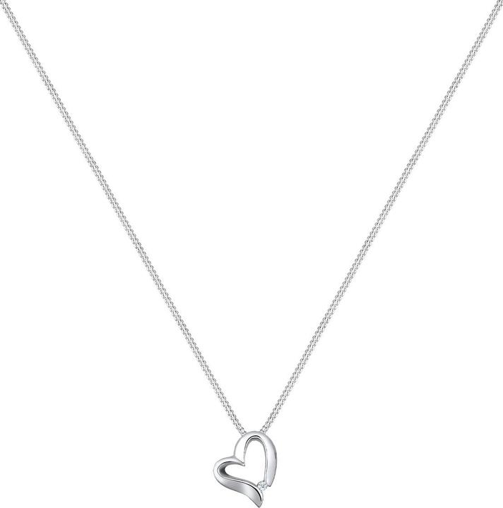 Immagine prodotto Elli mit Herz-Anhänger Diamant (0.015 ct.) (Argento, 45 cm)