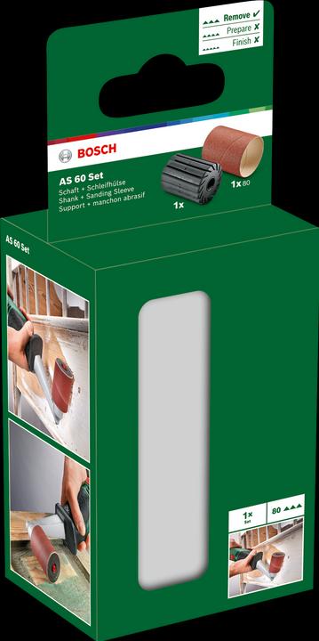 Immagine prodotto Bosch Home & Garden Set gambo di montaggio e manicotto abrasivo 80 (80)