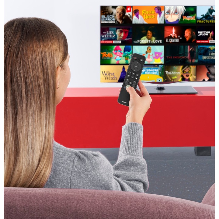 Immagine prodotto Hama Telecomando, f. TV + tasto Netflix, Prime Video, Disney+, programmabile (Telecomando universale, Infrarossi)