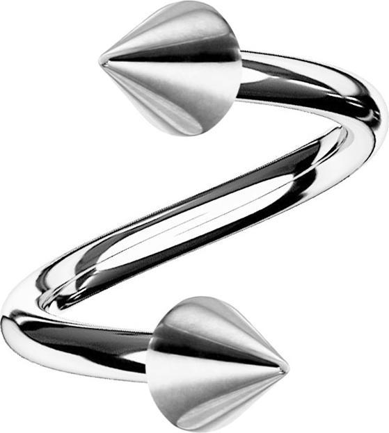 Produktbild Star Piercing Micro Spirale silber mit zwei Cones (Chirurgenstahl 316L, ohne Messing)