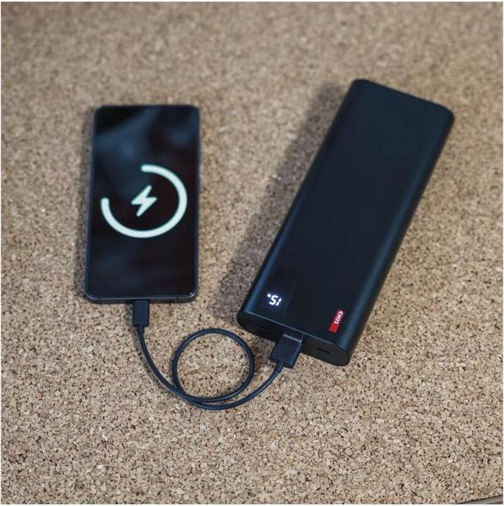 Actual product image Emos NTBF30 powerbank, 27,000 mAh, 100 W PD, black (27000 mAh, 100 W, 99.90 Wh)