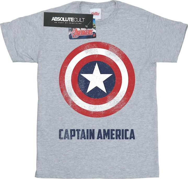 Actual product image Mens Captain America Shield Text T-Shirt (M)