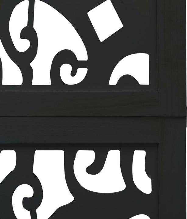 Actual product image VidaXL Screen room divider partition wall 3-piece black solid wood paulownia