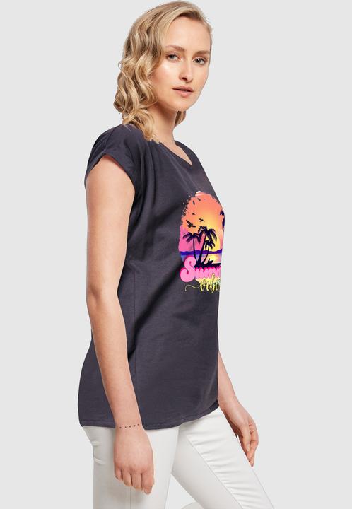 Produktbild Merchcode Ladies Summer Vibes Sunset Extended Shoulder Tee - 116527 (3XL)