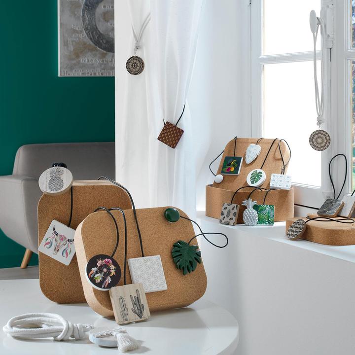 Image du produit Casativo Porte-rideaux magnétique, forme de feuille, embrasse en bois