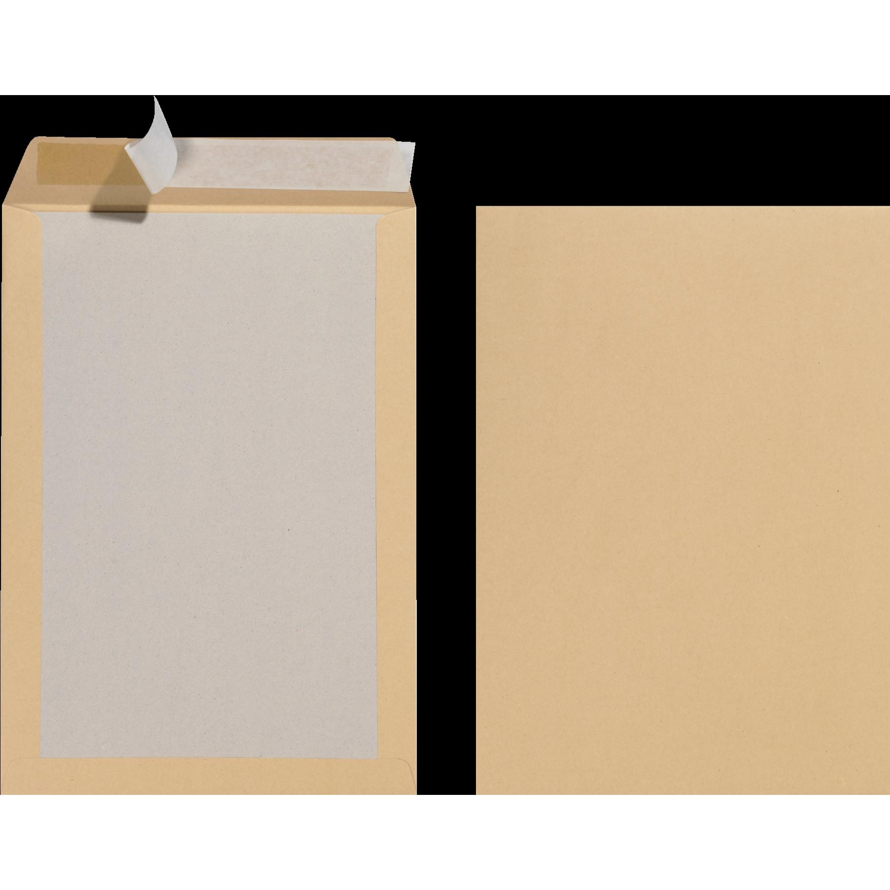 Herlitz, Versandtasche + Luftpolstertasche, Papprückwandtasche DIN B4 ohne Fenster 130g/m² mit Haftklebung Pappe braun 1...