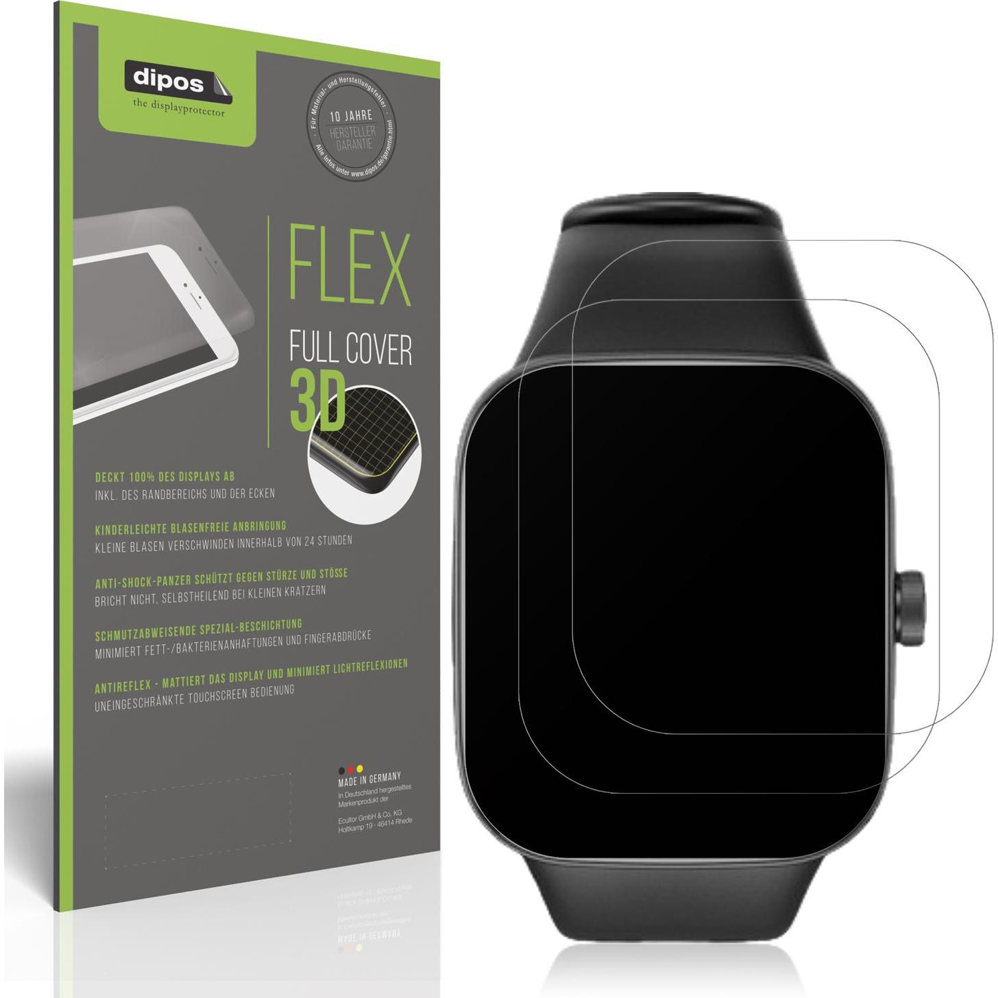 Dipos Full Cover Schutzfolie Matt, Smartwatch Schutzfolie, Transparent