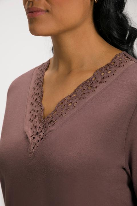 Immagine prodotto Ulla Popken Pigiama con modal, ricami traforati, scollo a V e mezze maniche (46, 48)