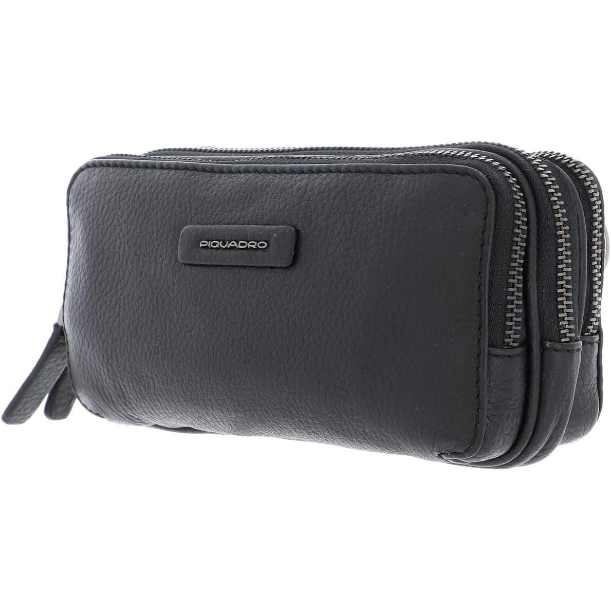 Piquadro Nero Astuccio, Astuccio Per Penne In Pelle Italiana Certificata, Con Tasche Multiple Per Carte