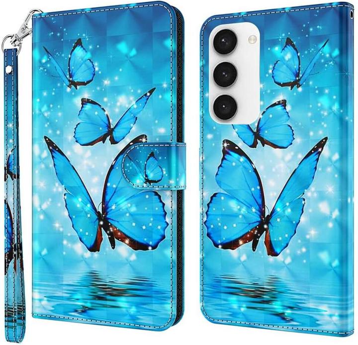 Immagine prodotto Cover-Discount Custodia effetto glitter farfalla blu (Samsung Galaxy S24)