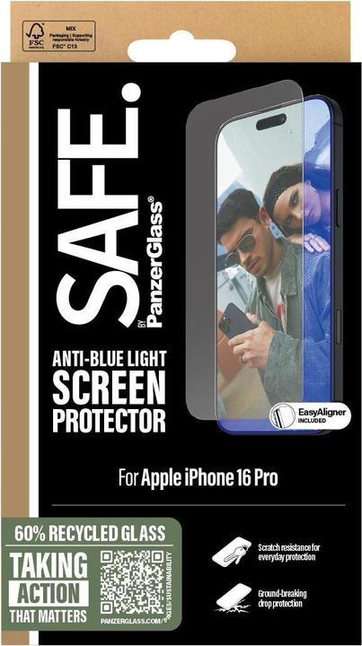Image du produit PanzerGlass SAFE by PG EyeCare Scrn iPhon 16P 6.3UWF (1 pièce(s), Apple iPhone 16 Pro)