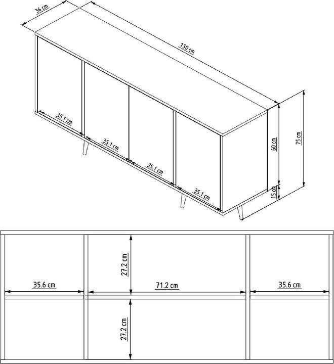 Image du produit Hanah Home Arven Console (150 x 36 x 75 cm)