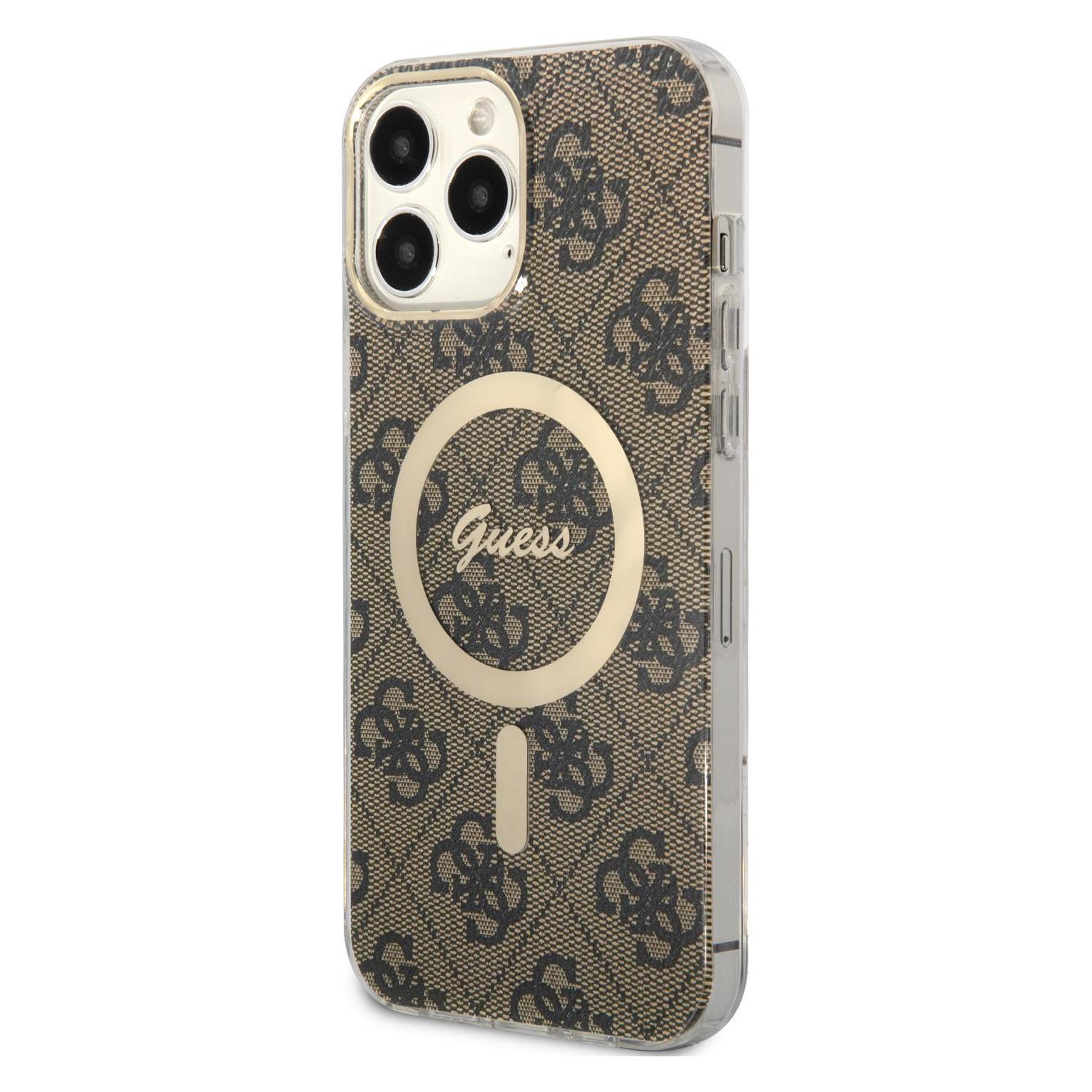 Guess GUHMP15LH4STW IPhone 15 Pro 6.1" Brązowy/brown Hardcase Iml 4G MagSafe (Apple IPhone 15 Pro), Smartphone Hülle, Braun