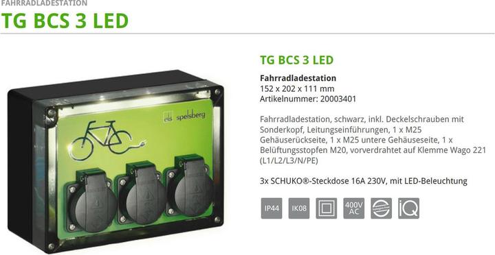 Produktbild Spelsberg Tg Bcs 3 LED (E-Bike Ladegerät)