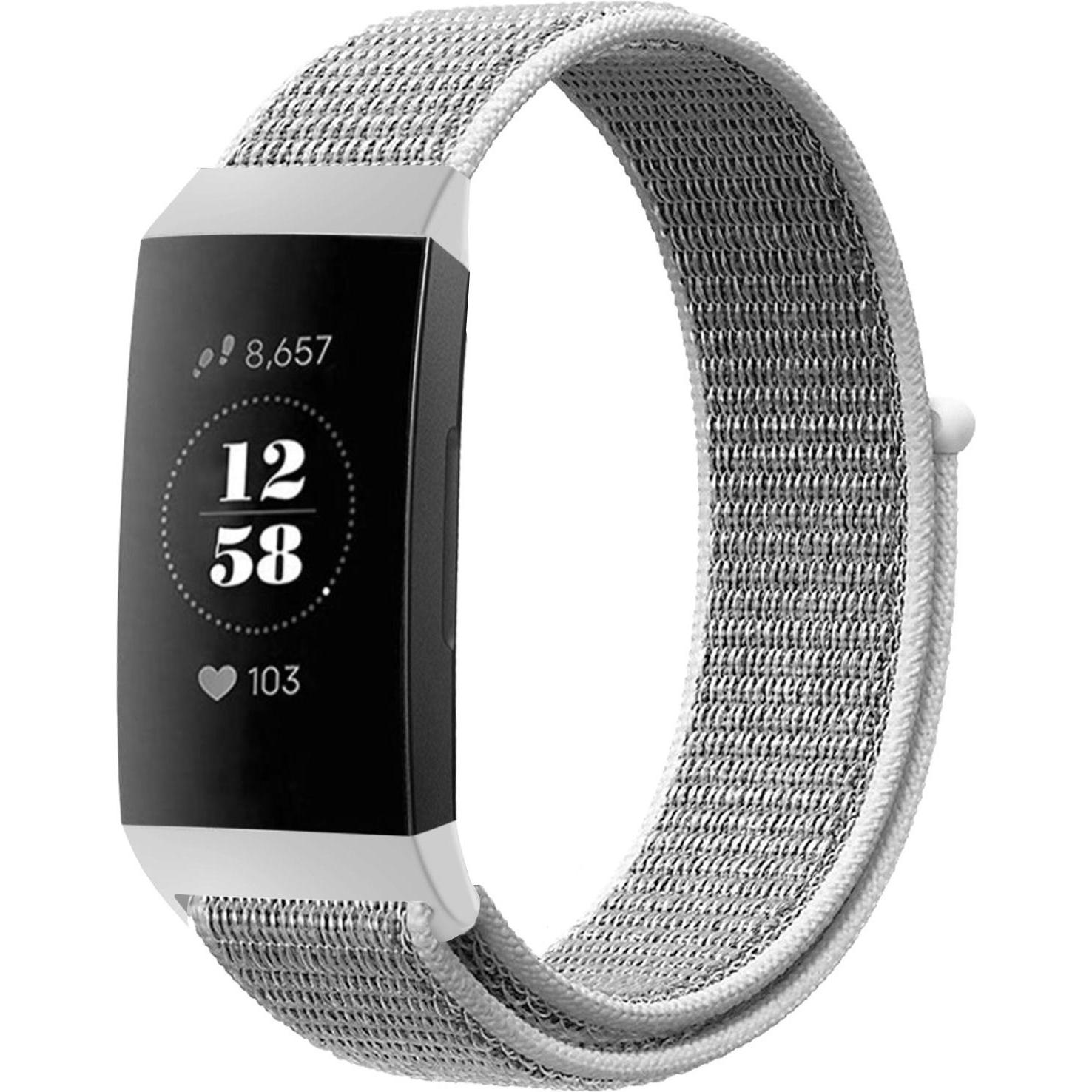 Strap-it Nylonarmband (Nylon, Charge 4), Uhrenarmband, Weiss, Grau