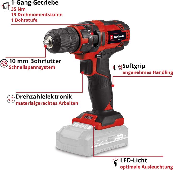 Produktbild Einhell Akku-Bohrschrauber TC-CD 18/35 Li Kit (1x 4,0 Ah) (Bohrschrauber)