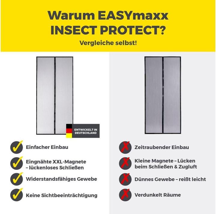 Produktbild Easymaxx Moskitonetz 100 x 210 cm Magic Klick, Schwarz (100 x 210 cm)