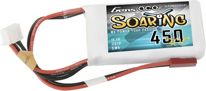 Immagine prodotto Gens Ace Batteria RC LiPo 450 mAh 11.1 V 30 C Soaring (11.10 V, 450 mAh)