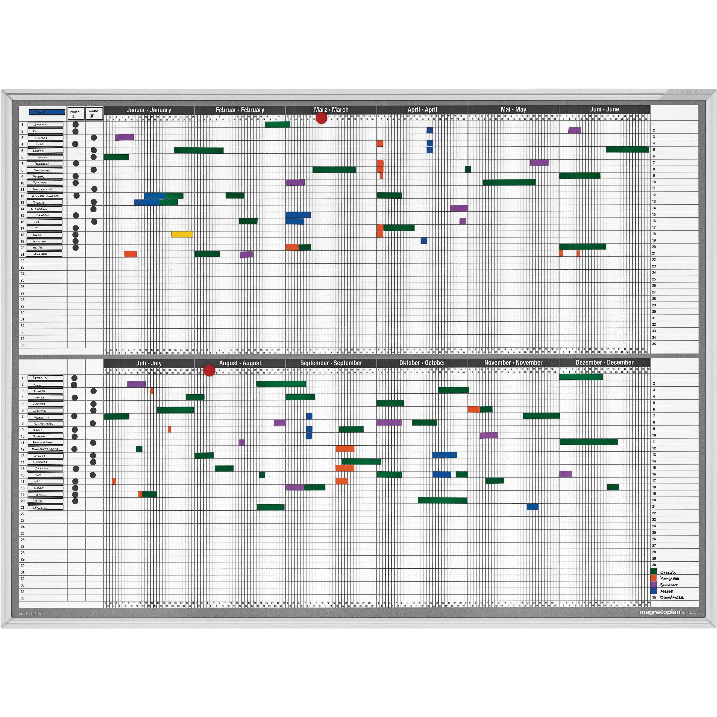 Magnetoplan, Präsentationstafel, Personal- und Projektplaner (121.5 x 91.5 cm)