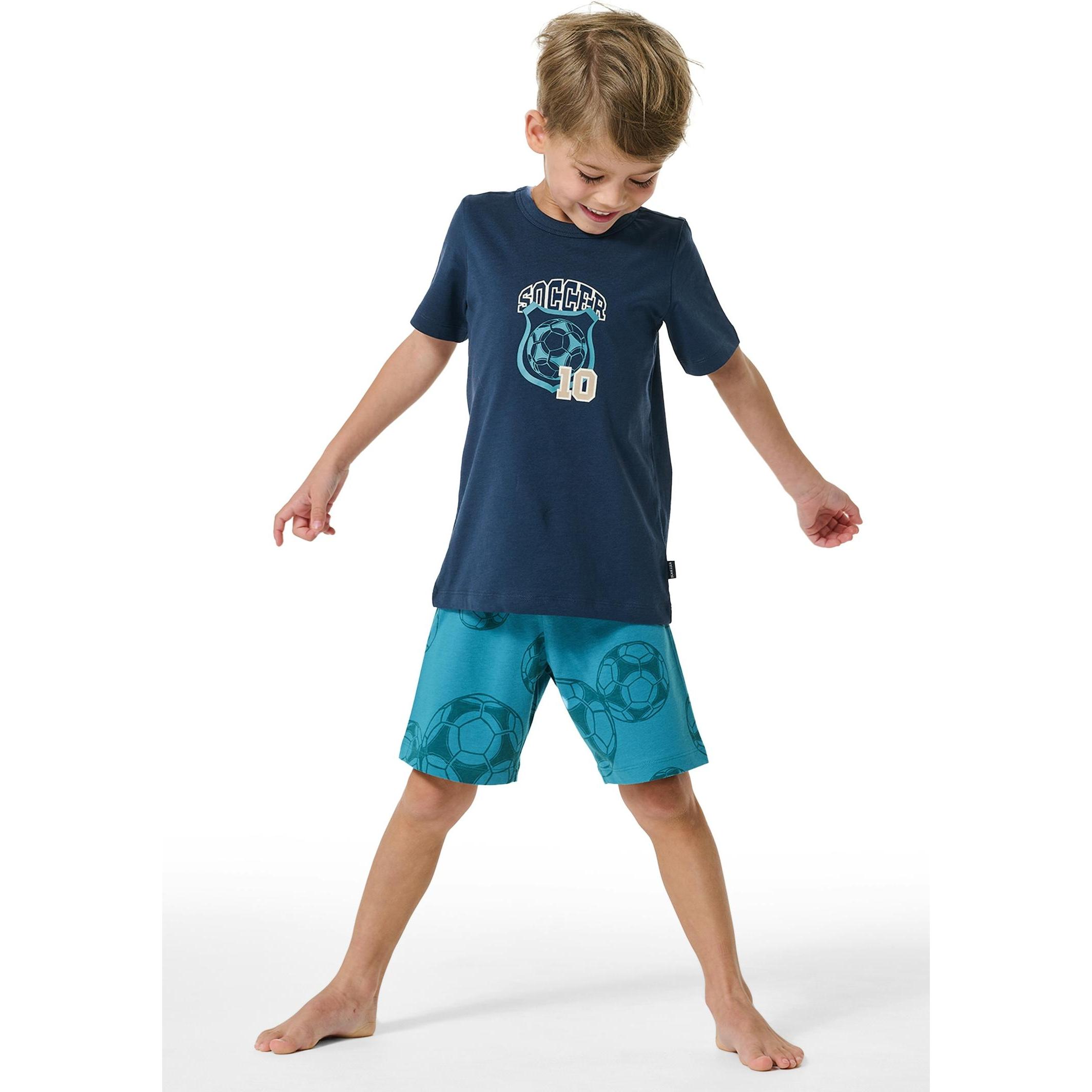 Thumbnail - Schiesser, Jungen, Pyjama, Pyjama Boys World Organic Cotton, Blau, (128)