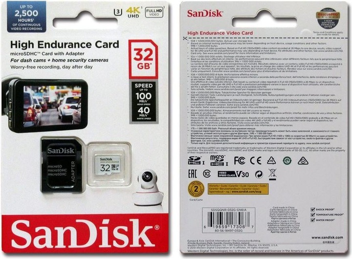 Produktbild SanDisk High Endurance (32 GB, microSDHC, U3, UHS-I)