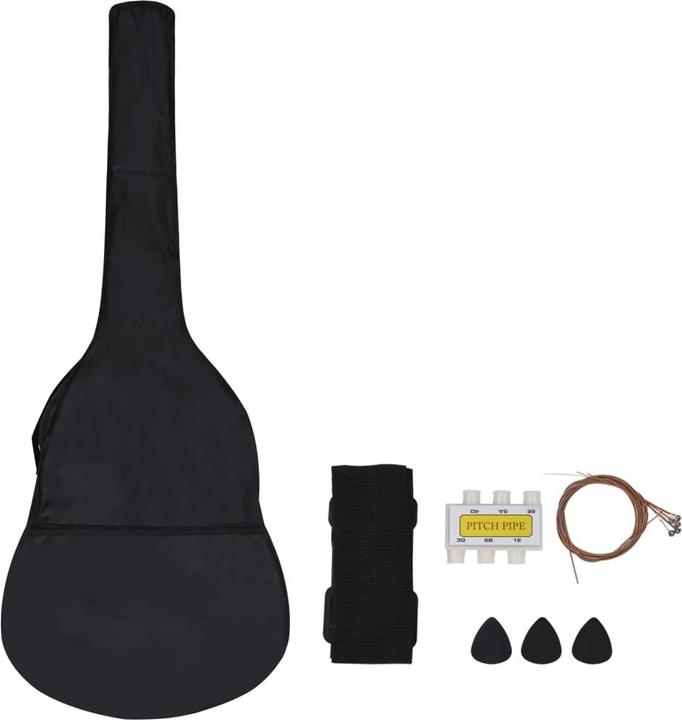 Actual product image vidaXL 8 Piece Classical Guitar Beginner Set (Acoustic guitar set, Nylon, Lime wood, Duroplastic plastics)
