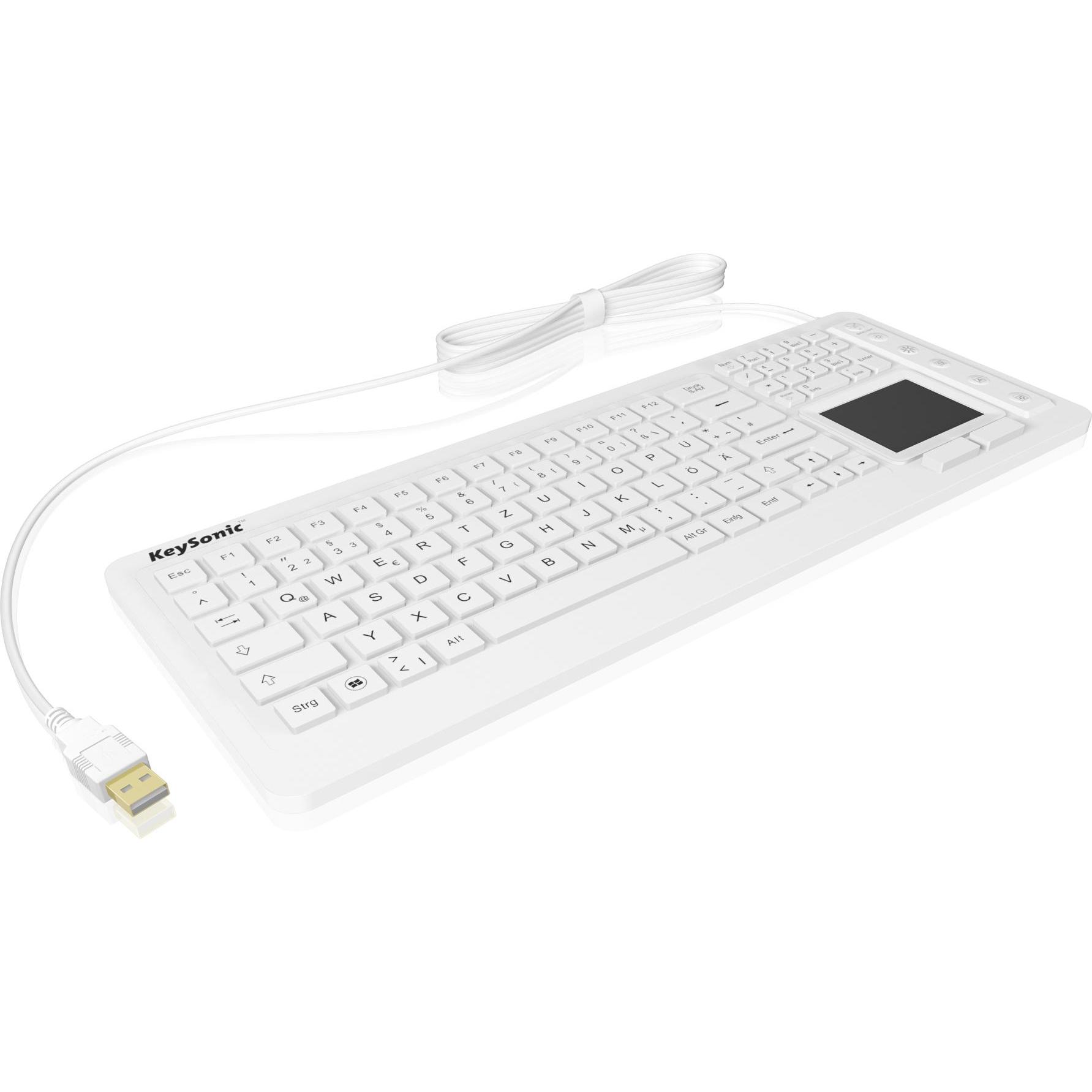 KeySonic KSK-6231INEL (DE, Kabelgebunden), Tastatur, Weiss