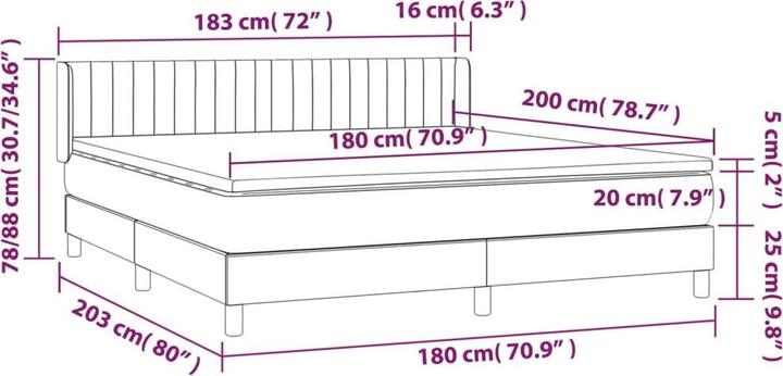 Immagine prodotto vidaXL Boxspringbett (180 x 200 cm)