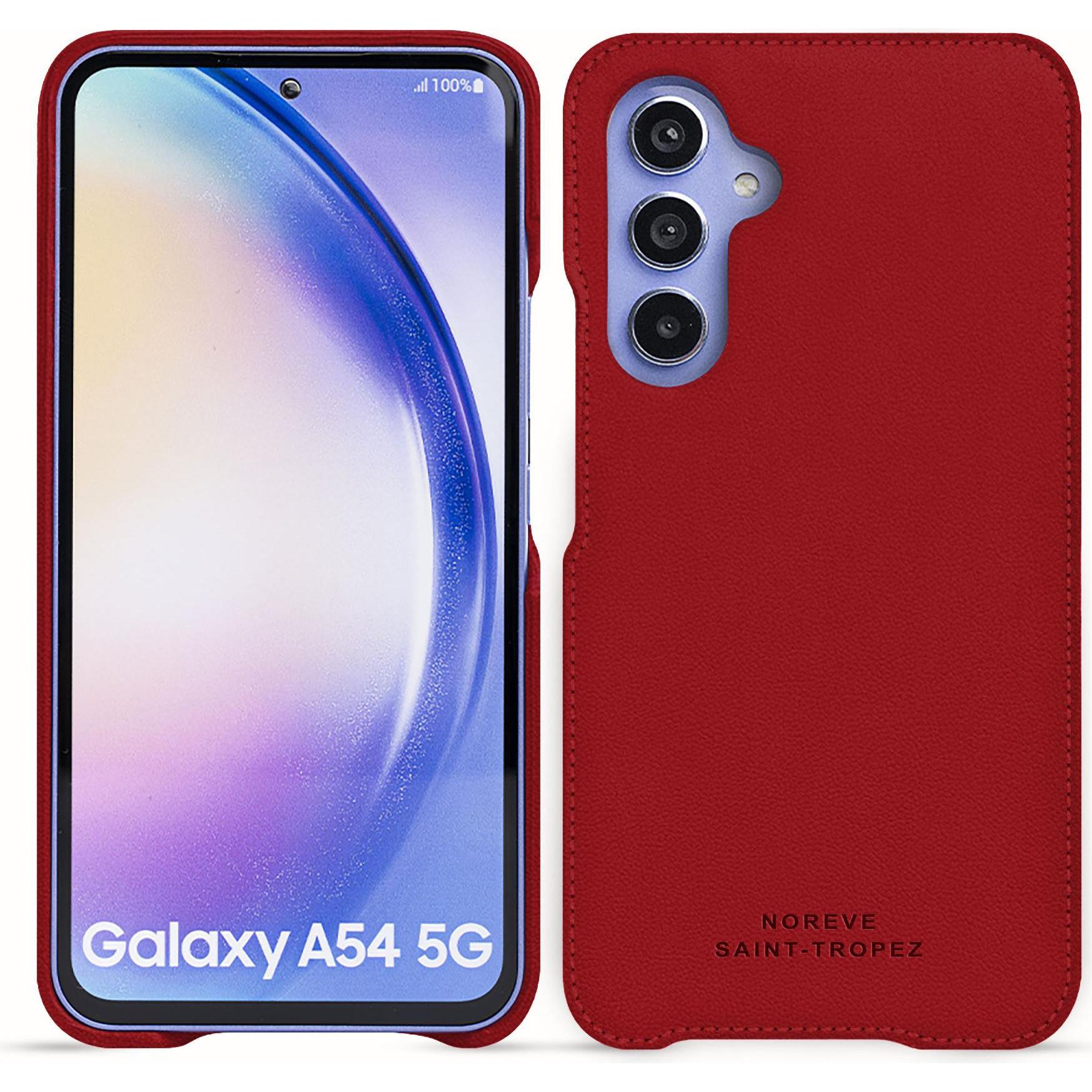 Noreve Lederschutzhülle (Samsung Galaxy A54 5G), Smartphone Hülle, Rot