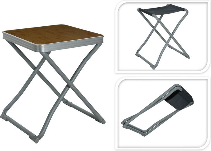 Produktbild Inda-Exclusiv 2in1 Campingtisch Campinghocker Campingstuhl klappbar Alu