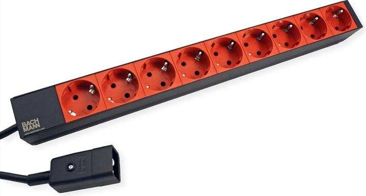 Image du produit Bachmann 19"1HE 8-f. Coldger.St. C20 noir (9 x, CEE 7/3, 2 m)