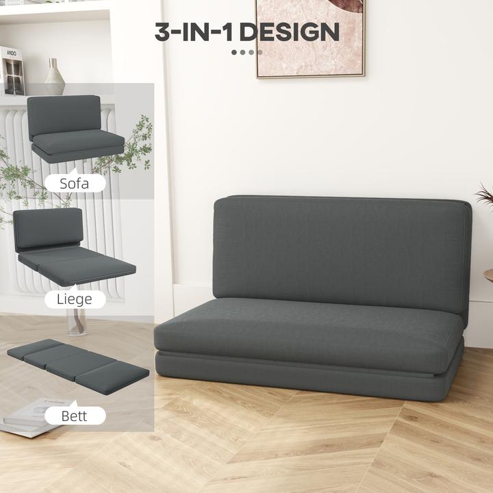 Produktbild Homcom Bodensofa Polyester, Schaumstoff Dunkelgrau