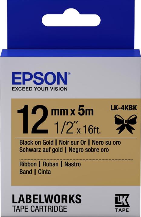 Epson Label Cassette Lk-4kbk (1.20 cm, Gold)