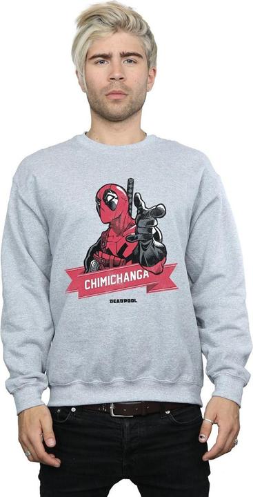 Actual product image Mens Deadpool Chimichanga Finger Sweatshirt (M)