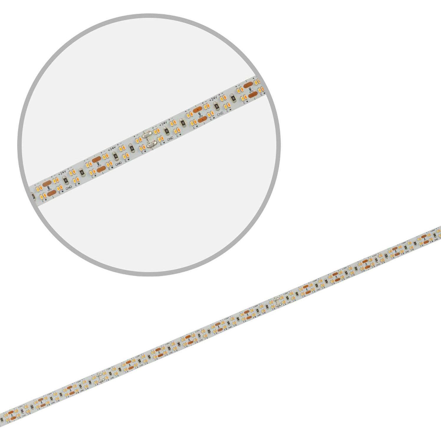 Isoled, LED Streifen, LED CRI919/940 MiniAMP Flexband Streifen, 24V, 20W, IP20, weissdyn., 250cm, Kabel beds. + male (25...