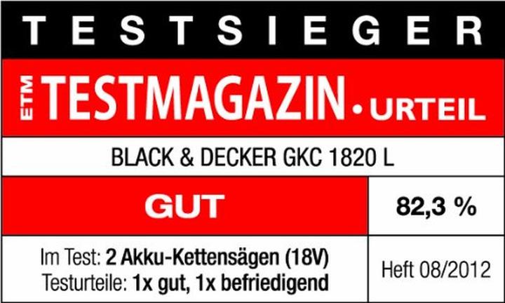 Immagine prodotto Black & Decker Accu-kettingzaag, 18 V, taglia rami fino a 16 cm, ergonomica e sicura (Sega a catena a batteria)