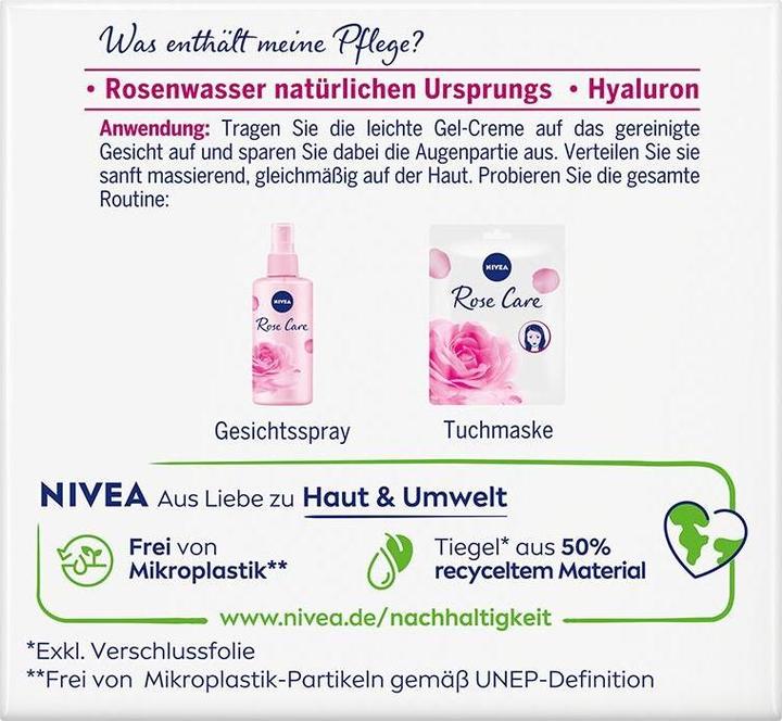 Nutritional values and ingredients NIVEA Rosenwasser Tagespflege (50 ml, Day cream)