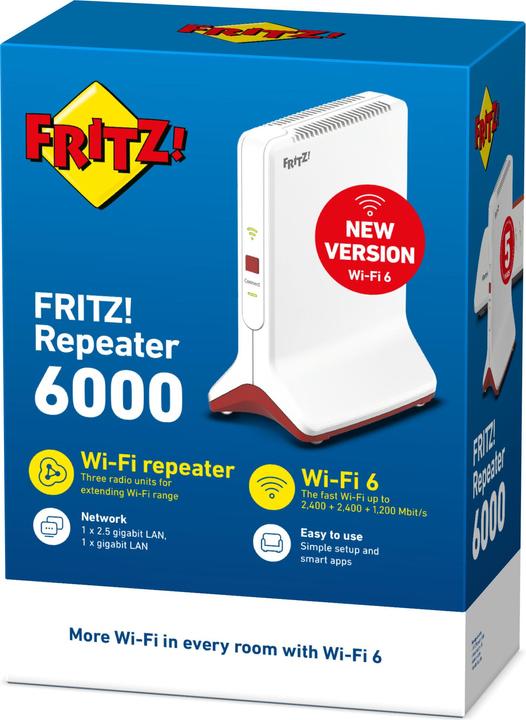 Actual product image AVM FRITZ!Repeater 6000 International (2400 Mbit/s, 1200 Mbit/s)