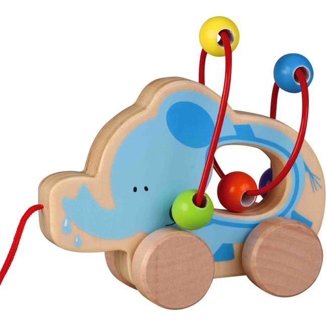 Besttoy Nachziehtier - aus Holz - Elefant