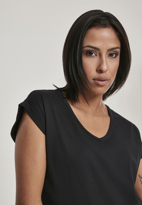 Produktbild Urban Classics Ladies Round V-Neck Extended Shoulder Tee (XS)